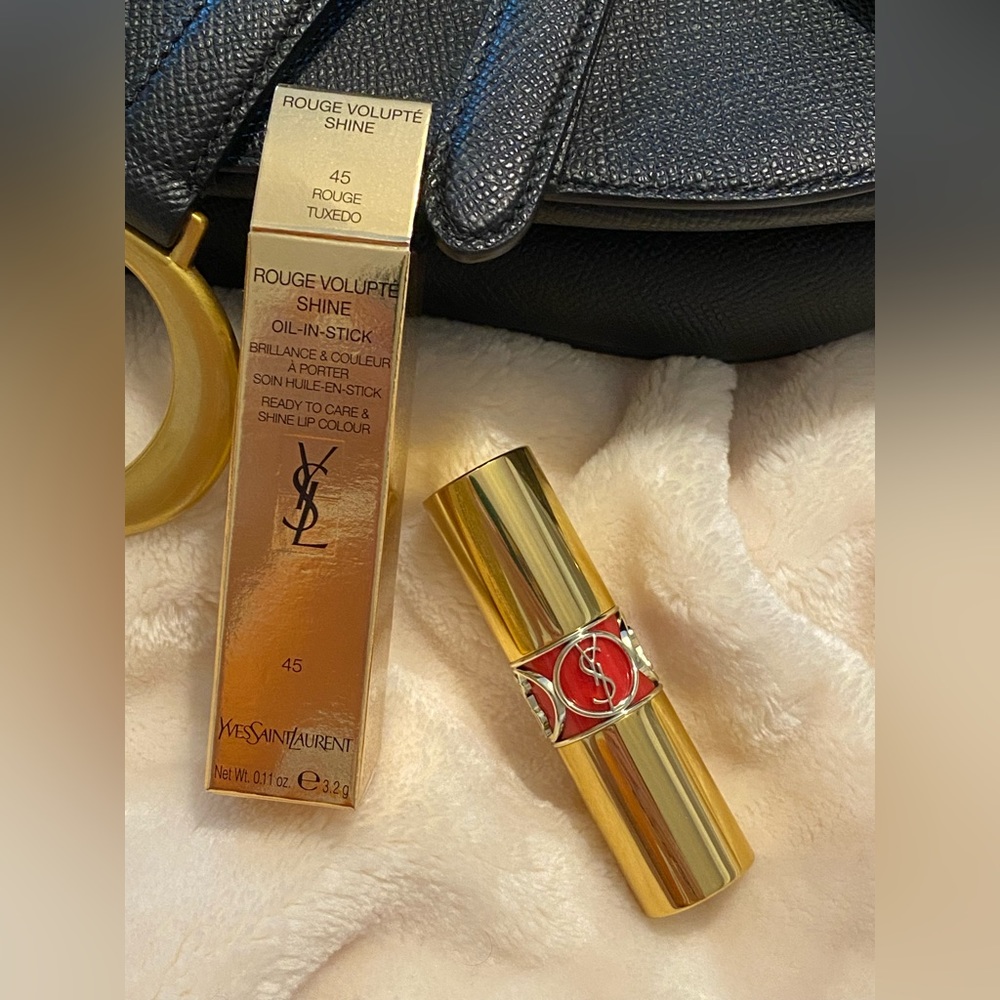 YSL Rouge Volupte Shine Oil-in-Stick in 45 Rouge Tuxedo